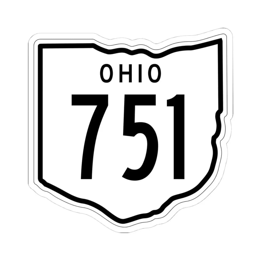 OH-751 1948 (Ohio) (Road Sign) STICKER Vinyl Kiss-Cut Decal 4 Inch White - The Sticker Space