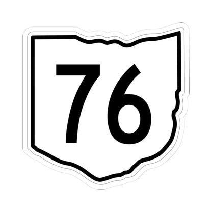 OH-76 1960 (Ohio) (Road Sign) STICKER Vinyl Kiss-Cut Decal 3 Inch White - The Sticker Space