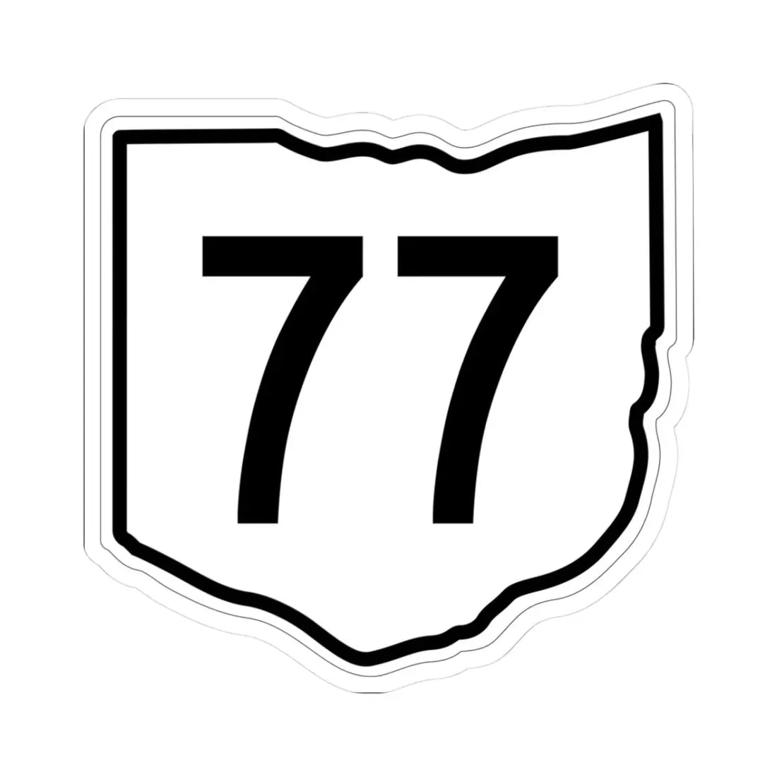 OH-77 1960 (Ohio) (Road Sign) STICKER Vinyl Kiss-Cut Decal 3 Inch White - The Sticker Space