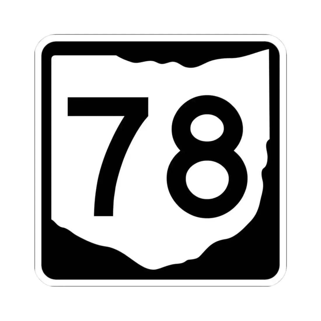 OH-78 (Ohio) (Road Sign) STICKER Vinyl Kiss-Cut Decal 3 Inch White - The Sticker Space