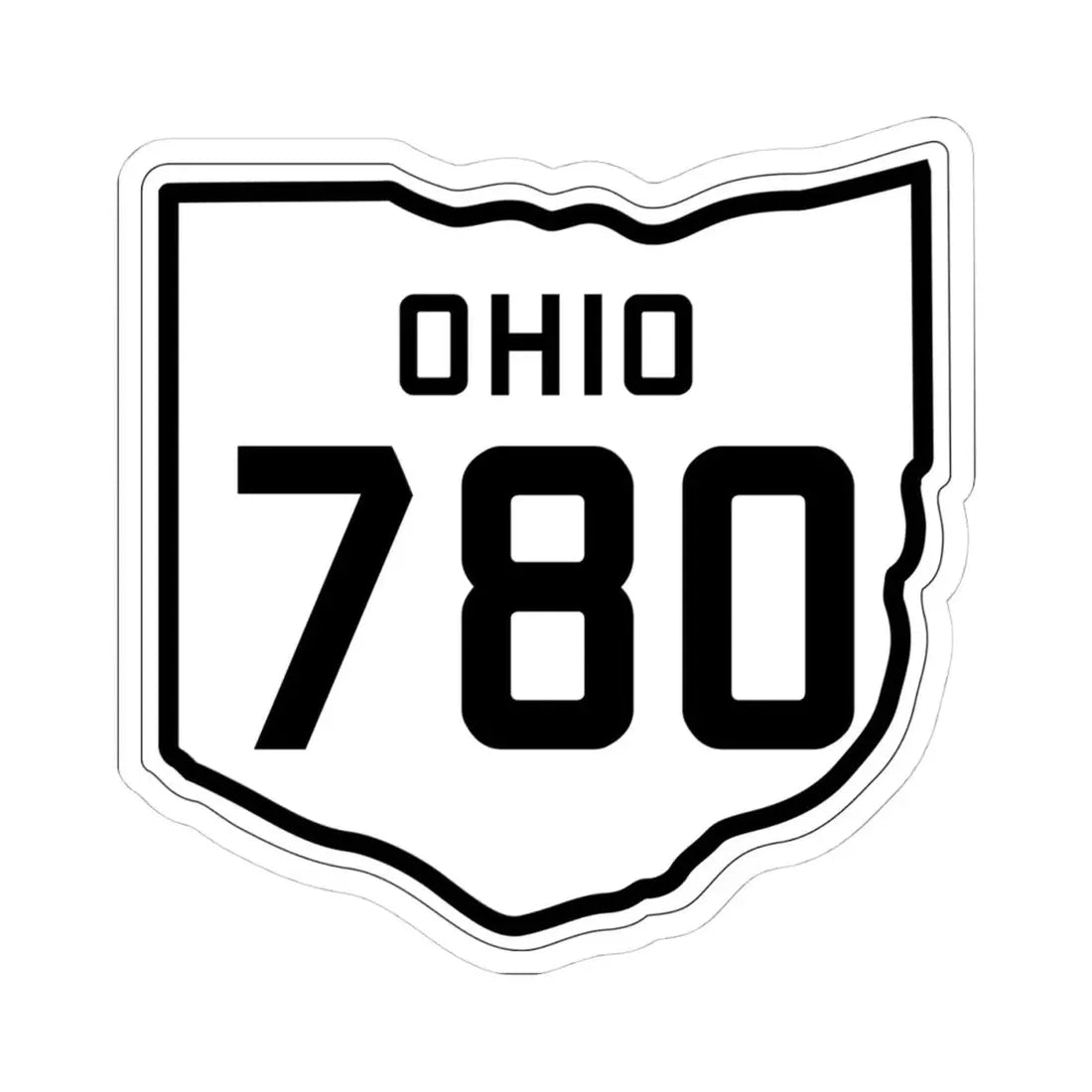 OH-780 1927 (Ohio) (Road Sign) STICKER Vinyl Kiss-Cut Decal 4 Inch White - The Sticker Space