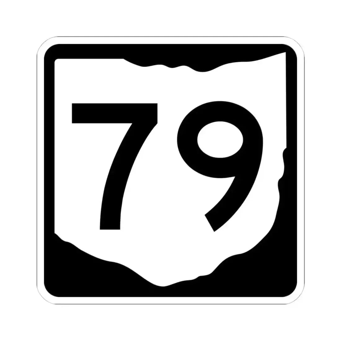 OH-79 (Ohio) (Road Sign) STICKER Vinyl Kiss-Cut Decal 4 Inch White - The Sticker Space