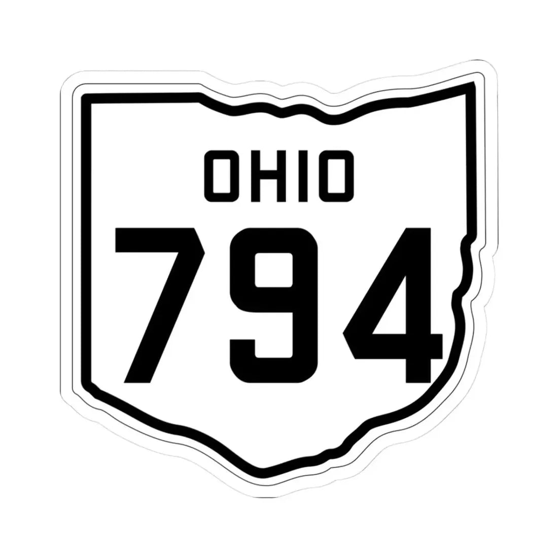 OH-794 1927 (Ohio) (Road Sign) STICKER Vinyl Kiss-Cut Decal 3 Inch White - The Sticker Space