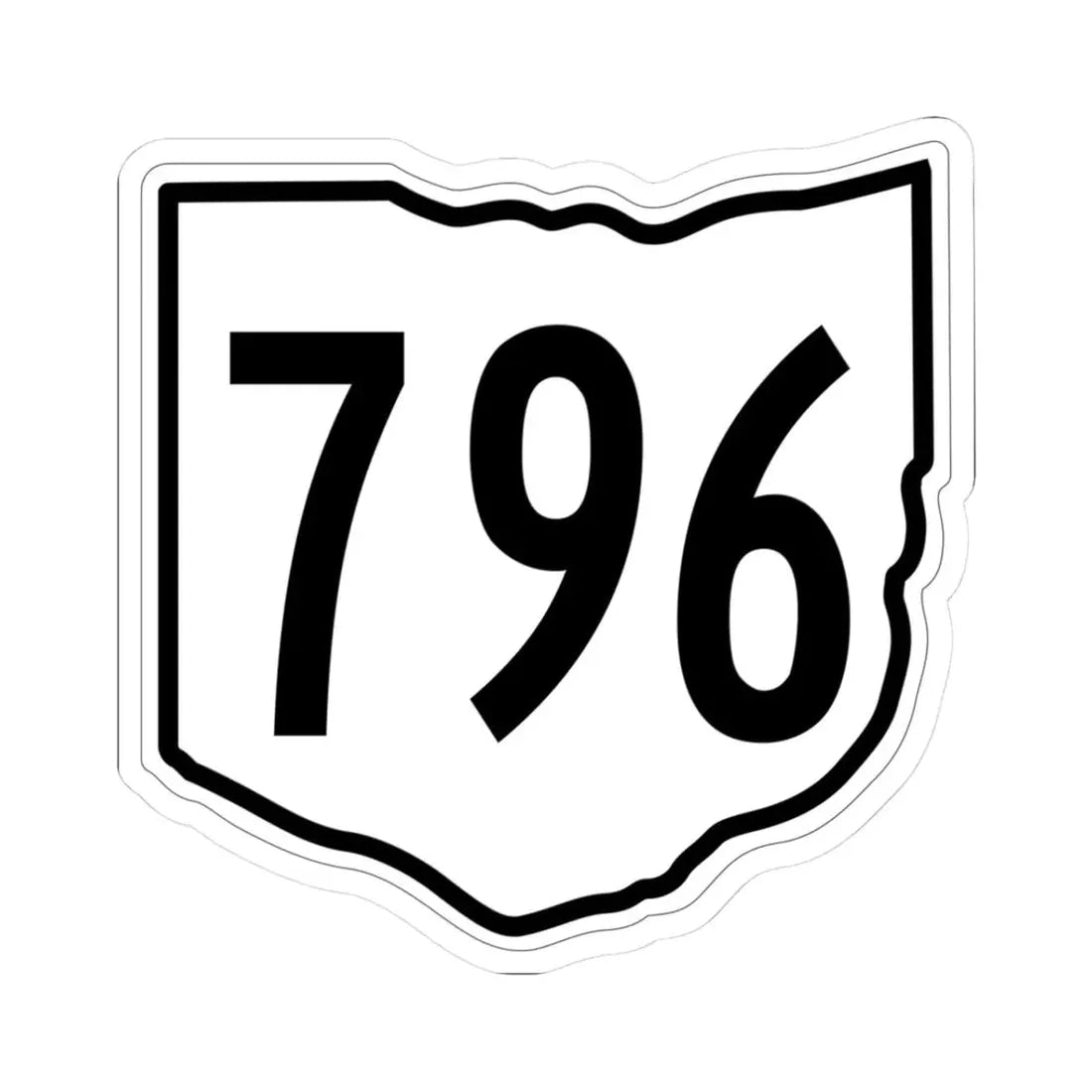 OH-796 1960 (Ohio) (Road Sign) STICKER Vinyl Kiss-Cut Decal 3 Inch White - The Sticker Space