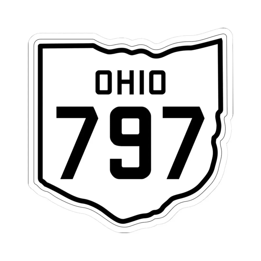 OH-797 1927 (Ohio) (Road Sign) STICKER Vinyl Kiss-Cut Decal 3 Inch White - The Sticker Space