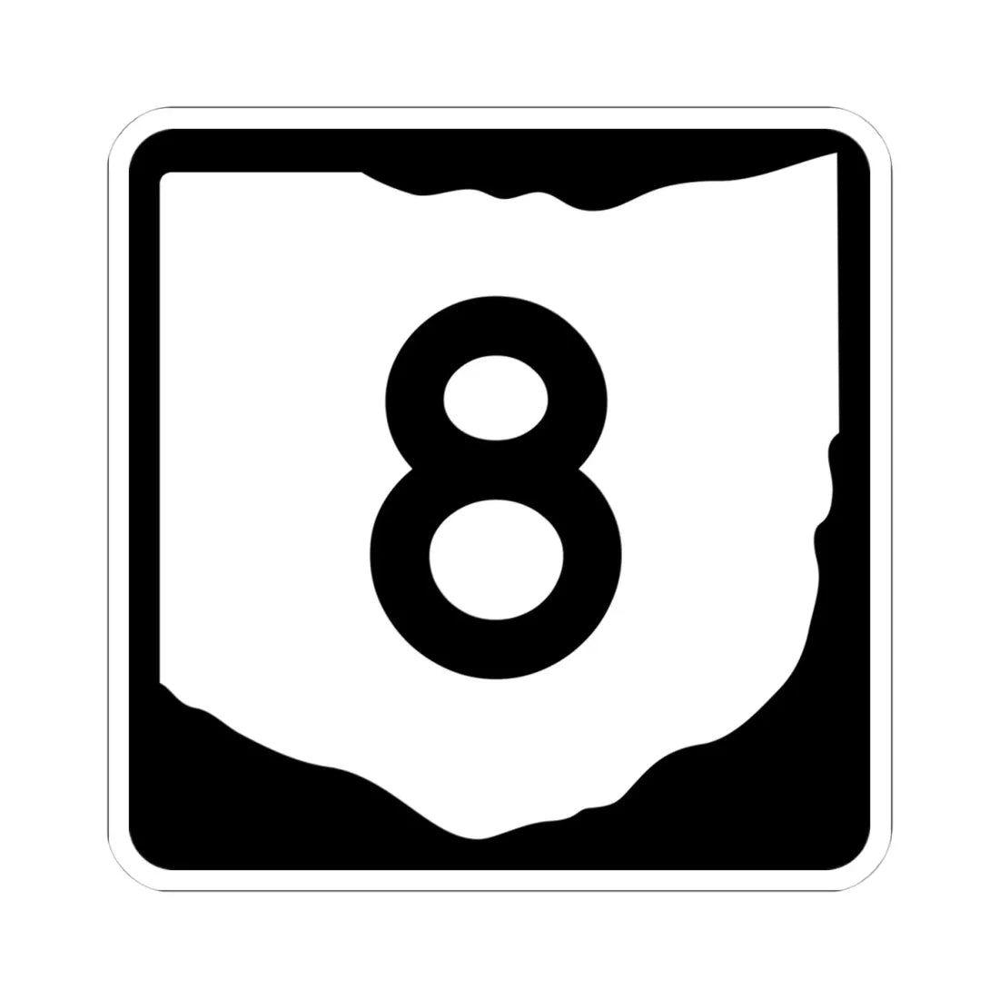 OH-8 (Ohio) (Road Sign) STICKER Vinyl Kiss-Cut Decal 4 Inch White - The Sticker Space
