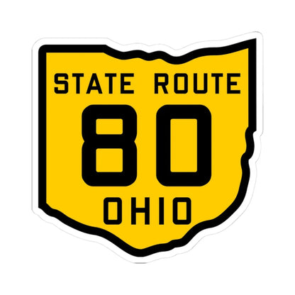 OH-80 1920 (Ohio) (Road Sign) STICKER Vinyl Kiss-Cut Decal 3 Inch White - The Sticker Space