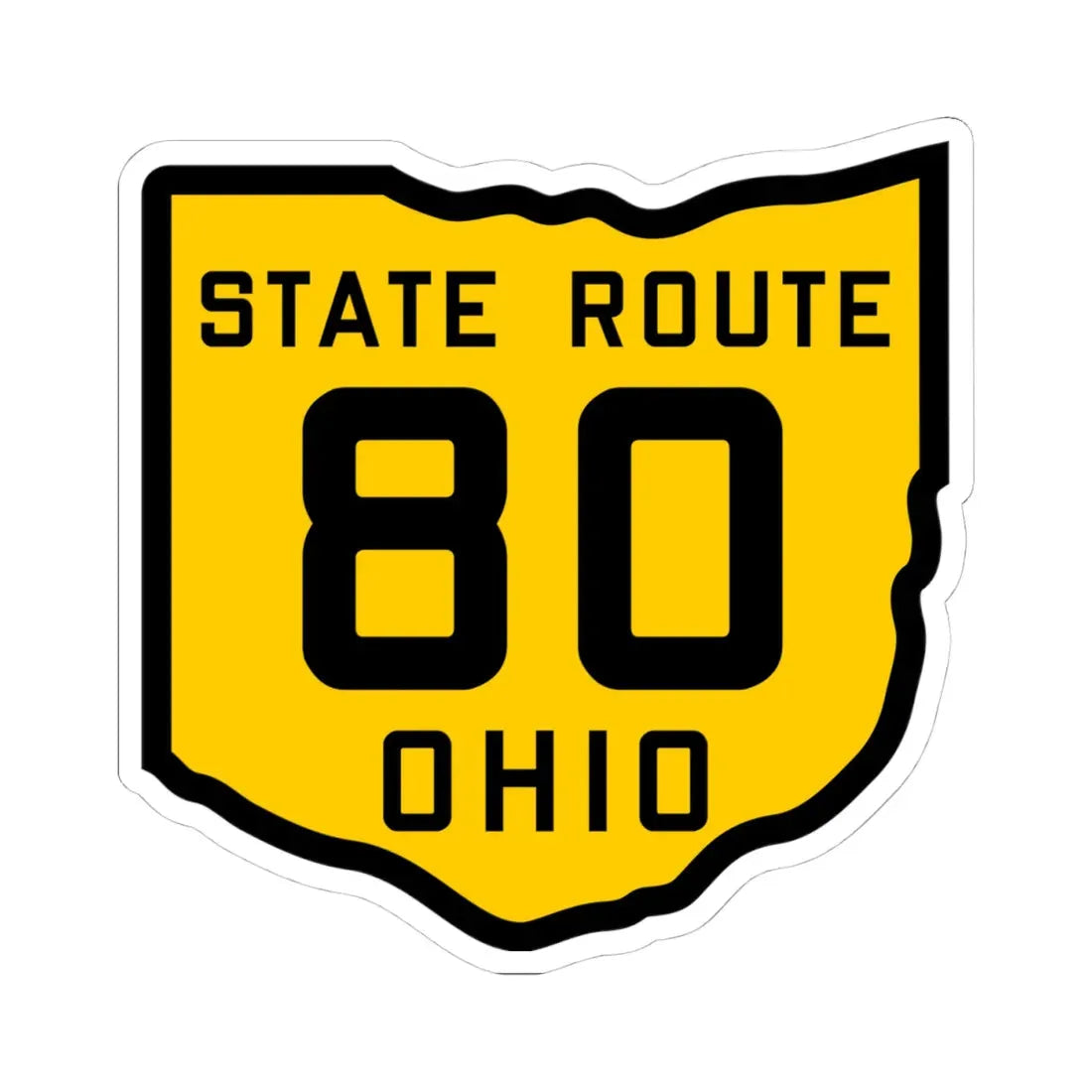 OH-80 1920 (Ohio) (Road Sign) STICKER Vinyl Kiss-Cut Decal 4 Inch White - The Sticker Space