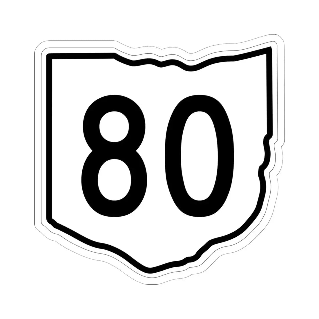 OH-80 1960 (Ohio) (Road Sign) STICKER Vinyl Kiss-Cut Decal 6 Inch White - The Sticker Space