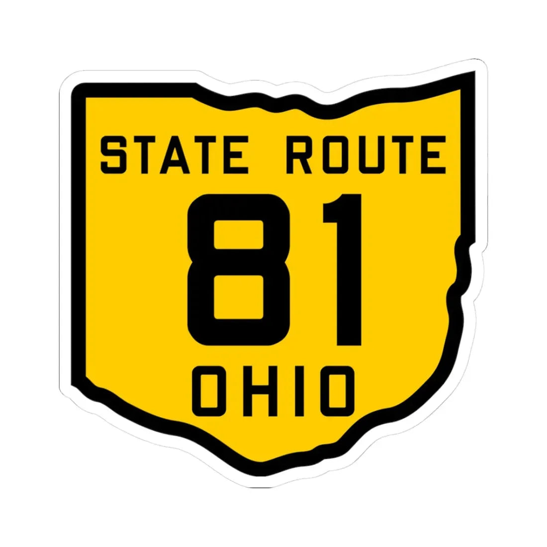 OH-81 1920 (Ohio) (Road Sign) STICKER Vinyl Kiss-Cut Decal 3 Inch White - The Sticker Space