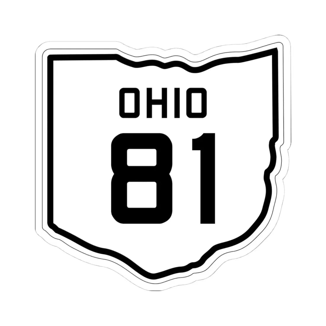 OH-81 1927 (Ohio) (Road Sign) STICKER Vinyl Kiss-Cut Decal 4 Inch White - The Sticker Space