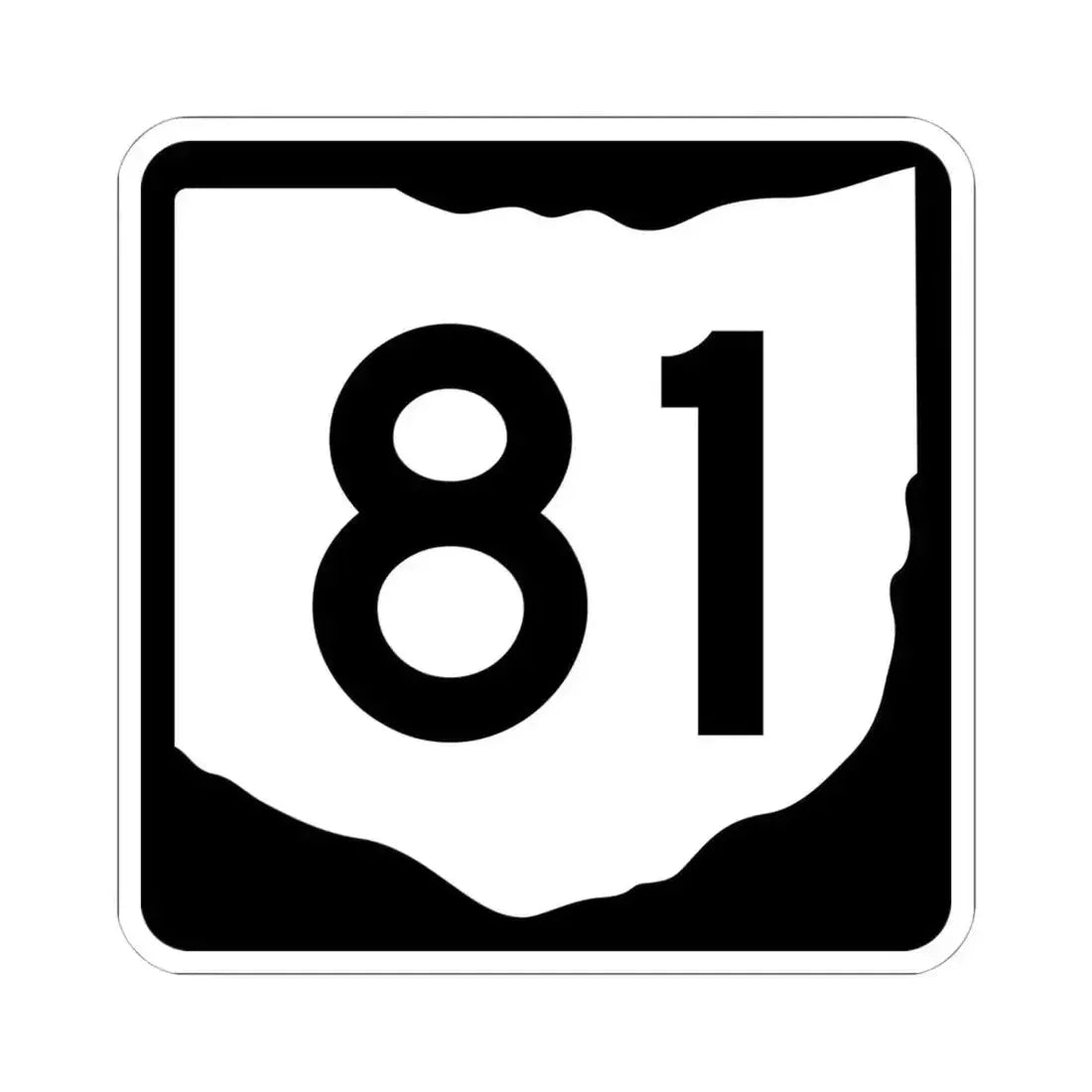 OH-81 (Ohio) (Road Sign) STICKER Vinyl Kiss-Cut Decal 6 Inch White - The Sticker Space