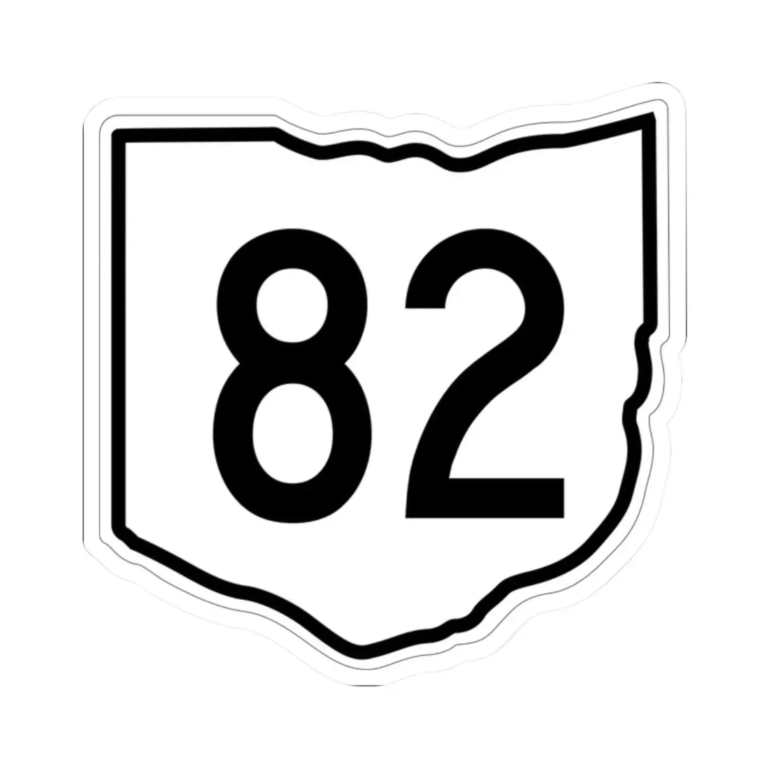 OH-82 1960 (Ohio) (Road Sign) STICKER Vinyl Kiss-Cut Decal 2 Inch White - The Sticker Space