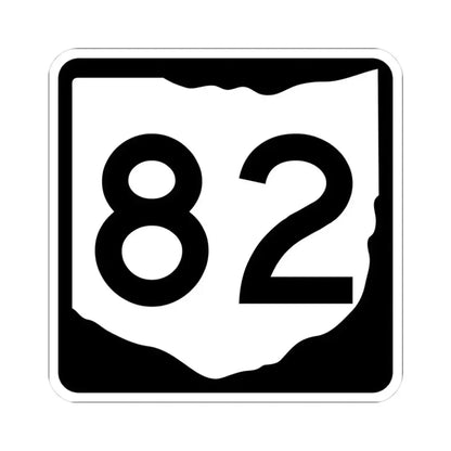 OH-82 (Ohio) (Road Sign) STICKER Vinyl Kiss-Cut Decal 3 Inch White - The Sticker Space