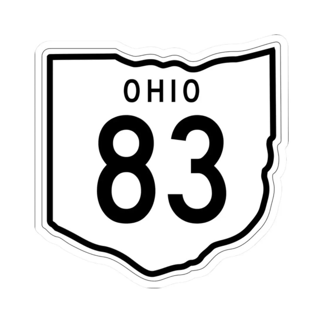 OH-83 1948 (Ohio) (Road Sign) STICKER Vinyl Kiss-Cut Decal 2 Inch White - The Sticker Space