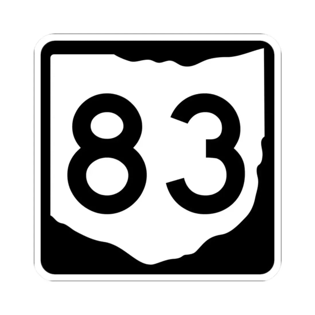 OH-83 (Ohio) (Road Sign) STICKER Vinyl Kiss-Cut Decal 2 Inch White - The Sticker Space