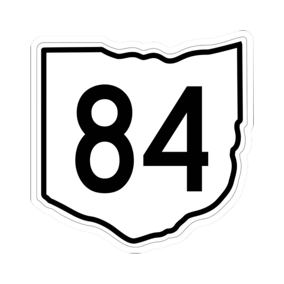 OH-84 1960 (Ohio) (Road Sign) STICKER Vinyl Kiss-Cut Decal 2 Inch White - The Sticker Space