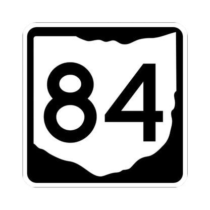 OH-84 (Ohio) (Road Sign) STICKER Vinyl Kiss-Cut Decal 2 Inch White - The Sticker Space