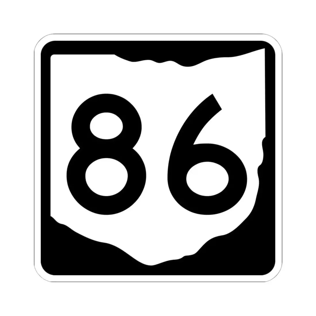OH-86 (Ohio) (Road Sign) STICKER Vinyl Kiss-Cut Decal 6 Inch White - The Sticker Space