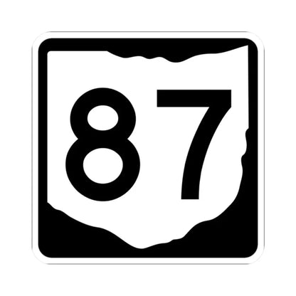 OH-87 (Ohio) (Road Sign) STICKER Vinyl Kiss-Cut Decal 2 Inch White - The Sticker Space