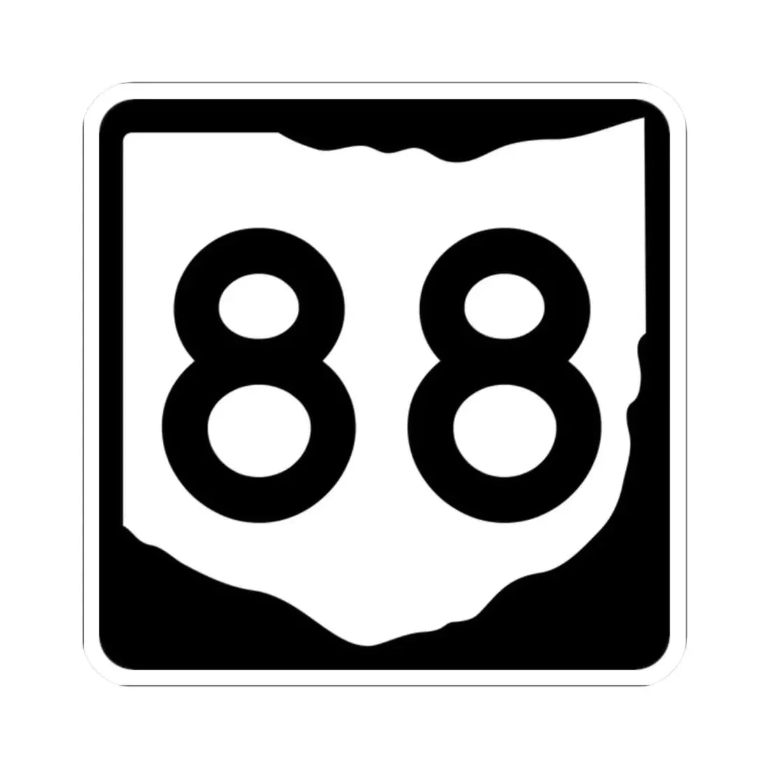 OH-88 (Ohio) (Road Sign) STICKER Vinyl Kiss-Cut Decal 2 Inch White - The Sticker Space