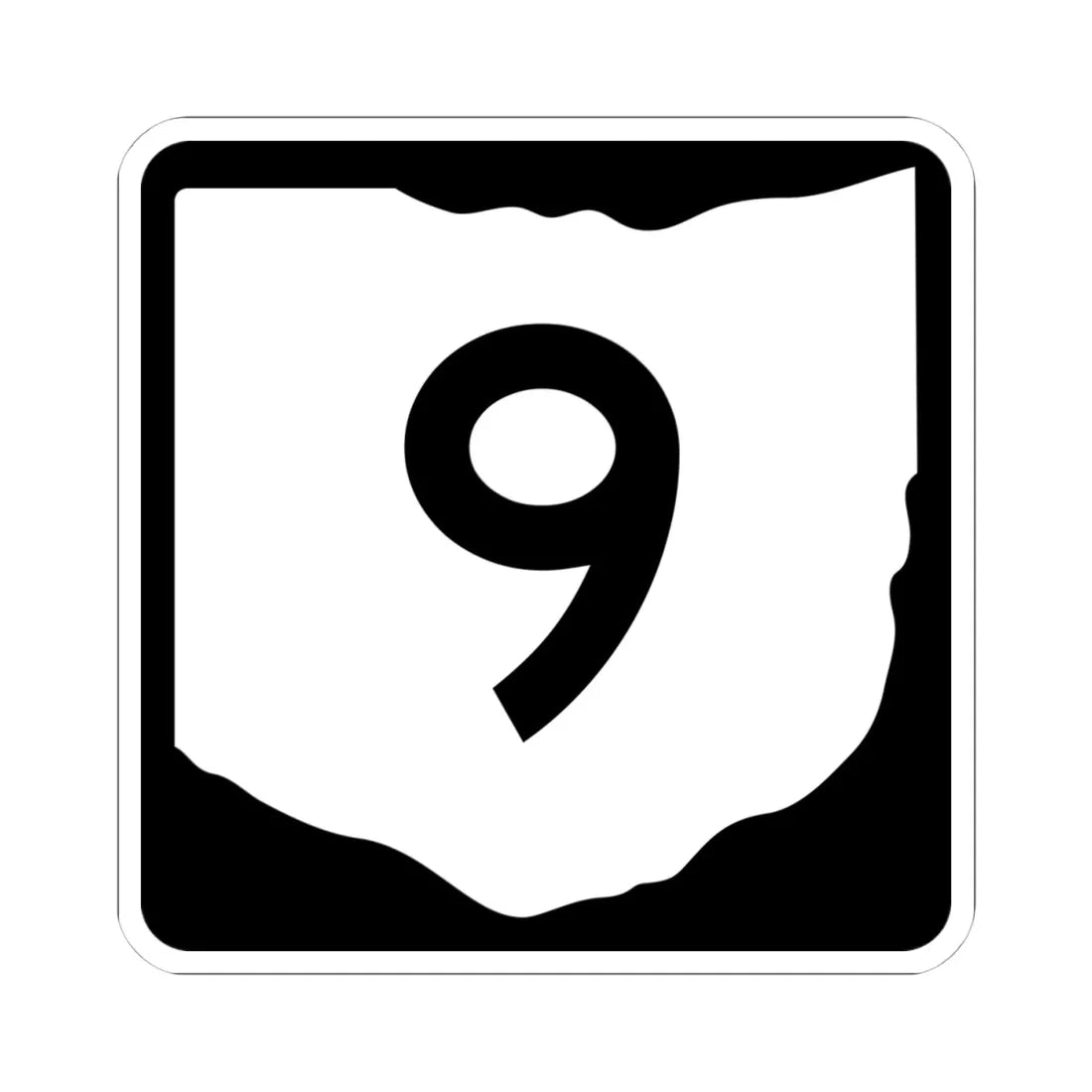 OH-9 (Ohio) (Road Sign) STICKER Vinyl Kiss-Cut Decal 4 Inch White - The Sticker Space