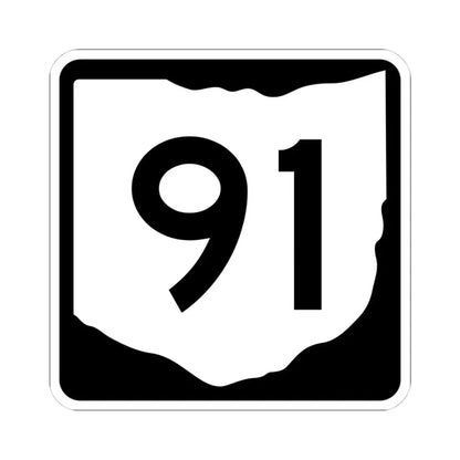 OH-91 (Ohio) (Road Sign) STICKER Vinyl Kiss-Cut Decal 4 Inch White - The Sticker Space