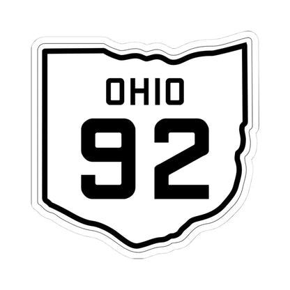 OH-92 1927 (Ohio) (Road Sign) STICKER Vinyl Kiss-Cut Decal 4 Inch White - The Sticker Space