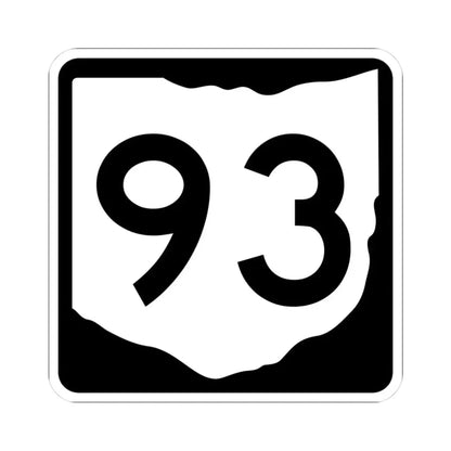 OH-93 (Ohio) (Road Sign) STICKER Vinyl Kiss-Cut Decal 3 Inch White - The Sticker Space