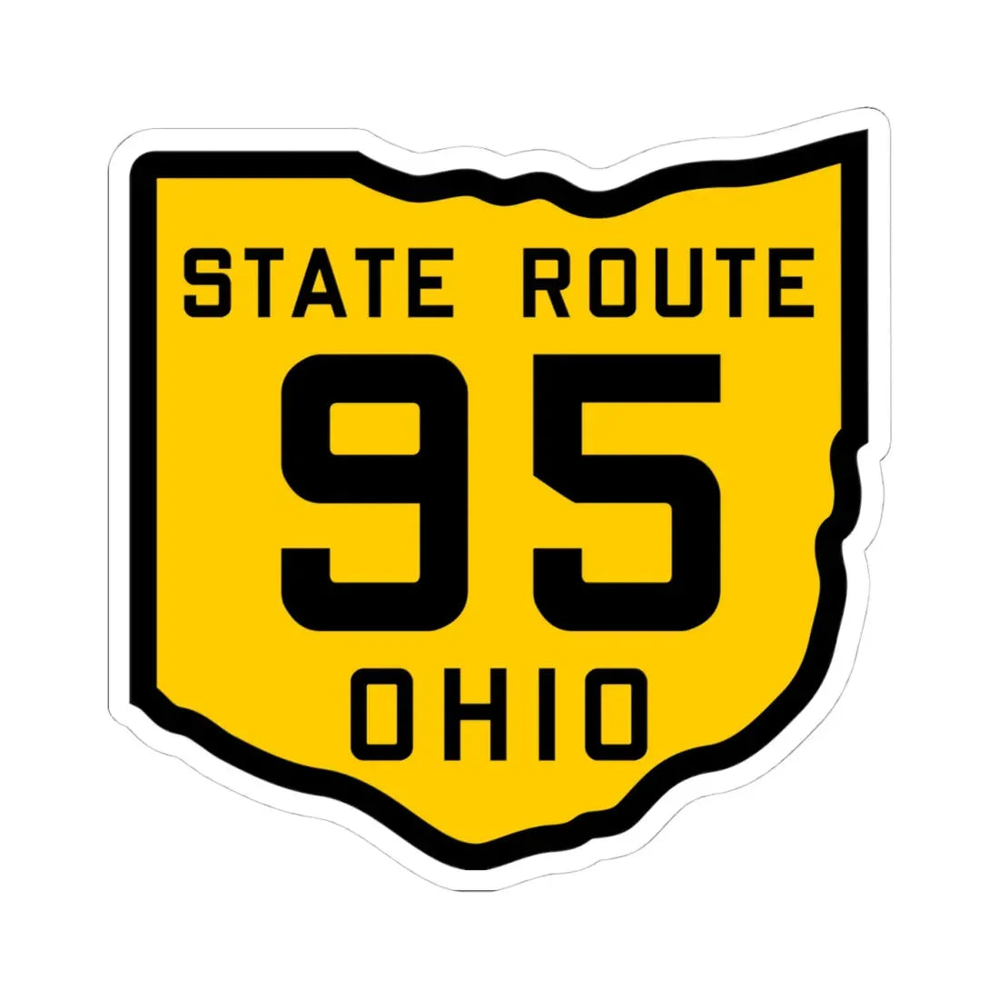 OH-95 1920 (Ohio) (Road Sign) STICKER Vinyl Kiss-Cut Decal 4 Inch White - The Sticker Space