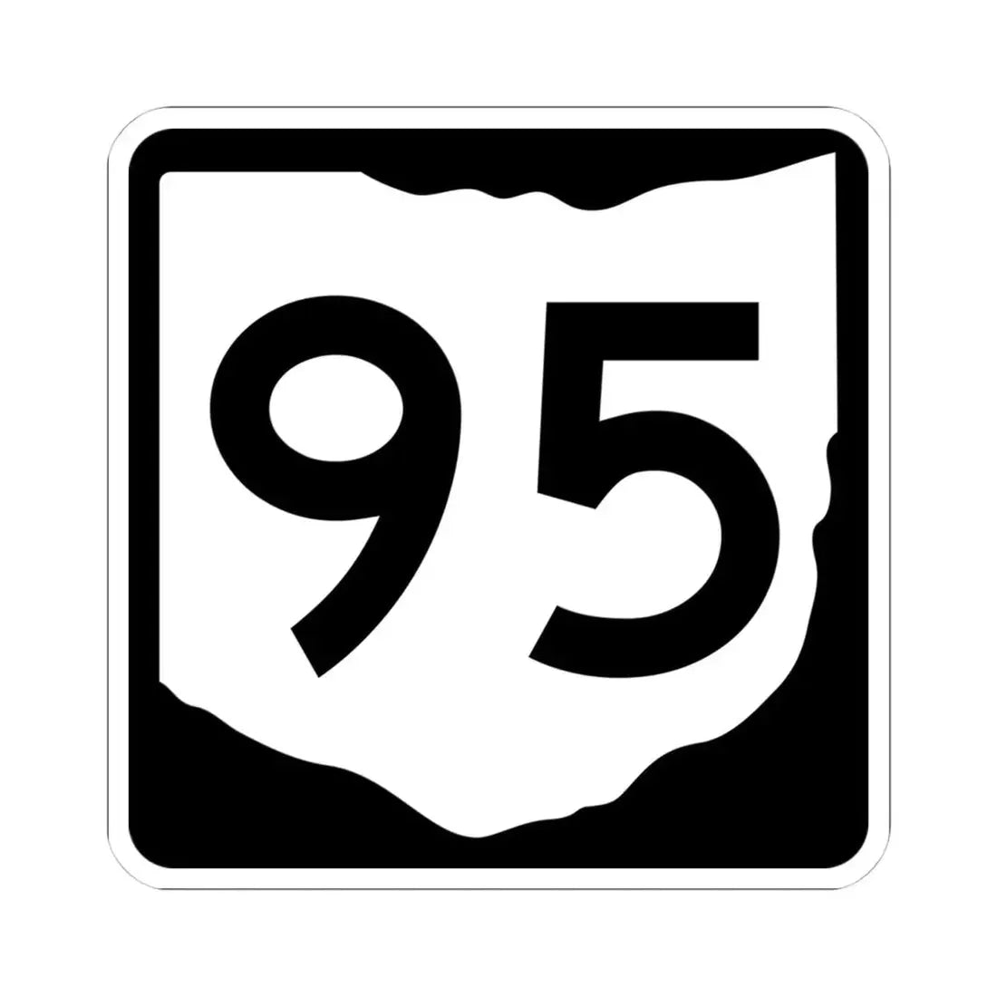 OH-95 (Ohio) (Road Sign) STICKER Vinyl Kiss-Cut Decal 4 Inch White - The Sticker Space