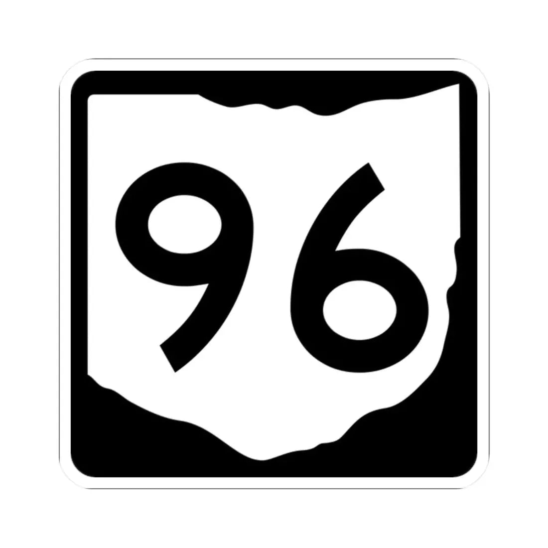 OH-96 (Ohio) (Road Sign) STICKER Vinyl Kiss-Cut Decal 2 Inch White - The Sticker Space
