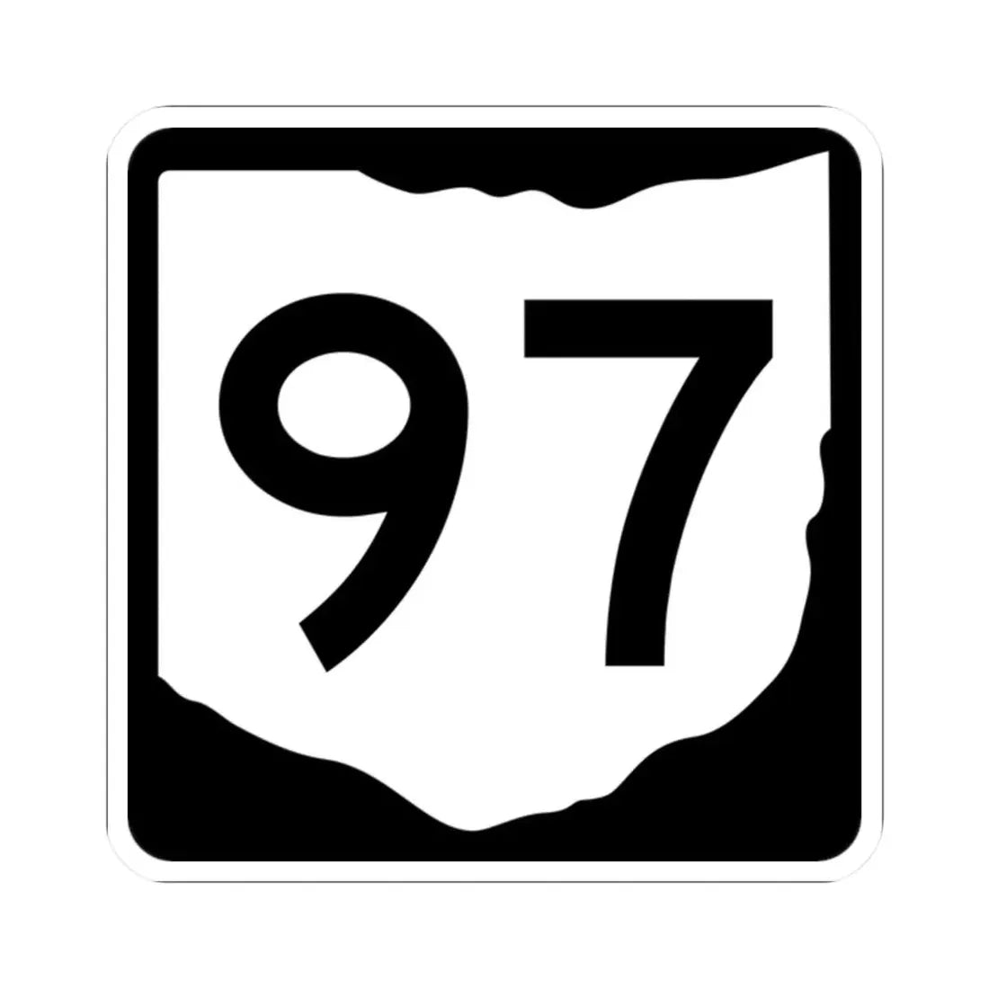 OH-97 (Ohio) (Road Sign) STICKER Vinyl Kiss-Cut Decal 2 Inch White - The Sticker Space