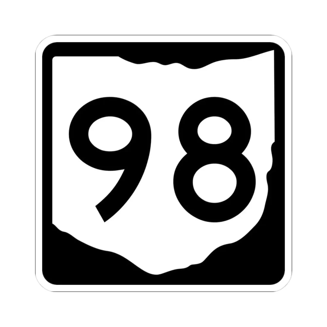 OH-98 (Ohio) (Road Sign) STICKER Vinyl Kiss-Cut Decal 3 Inch White - The Sticker Space