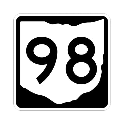 OH-98 (Ohio) (Road Sign) STICKER Vinyl Kiss-Cut Decal 4 Inch White - The Sticker Space