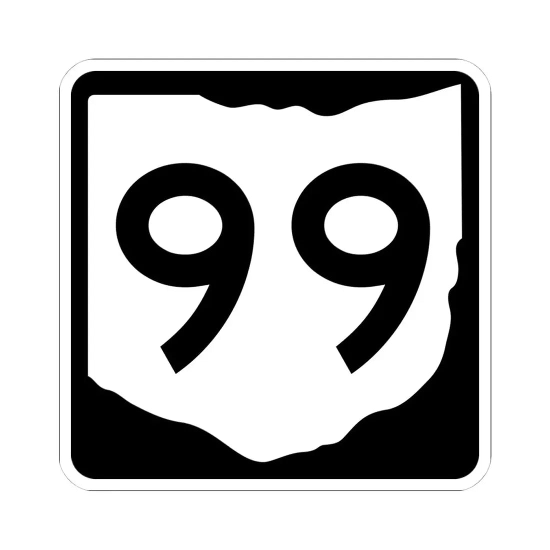 OH-99 (Ohio) (Road Sign) STICKER Vinyl Kiss-Cut Decal 4 Inch White - The Sticker Space