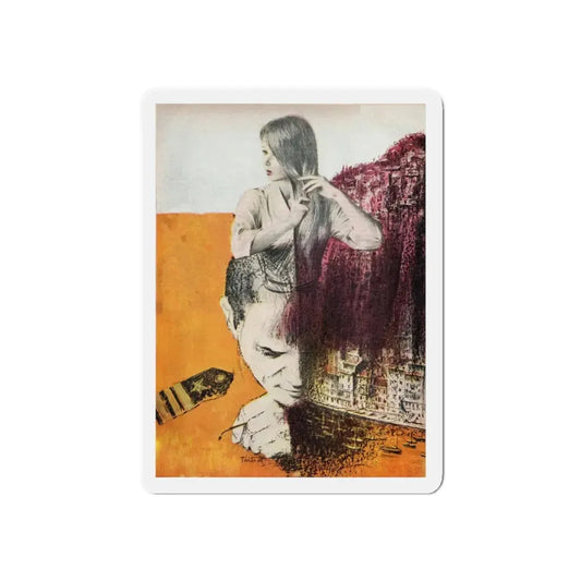 Oh, Be Careful! (1) Cosmopolitan Illustration, October 1964 (Magazine Illustration) Refrigerator Magnet 6 Inch - The Sticker Space