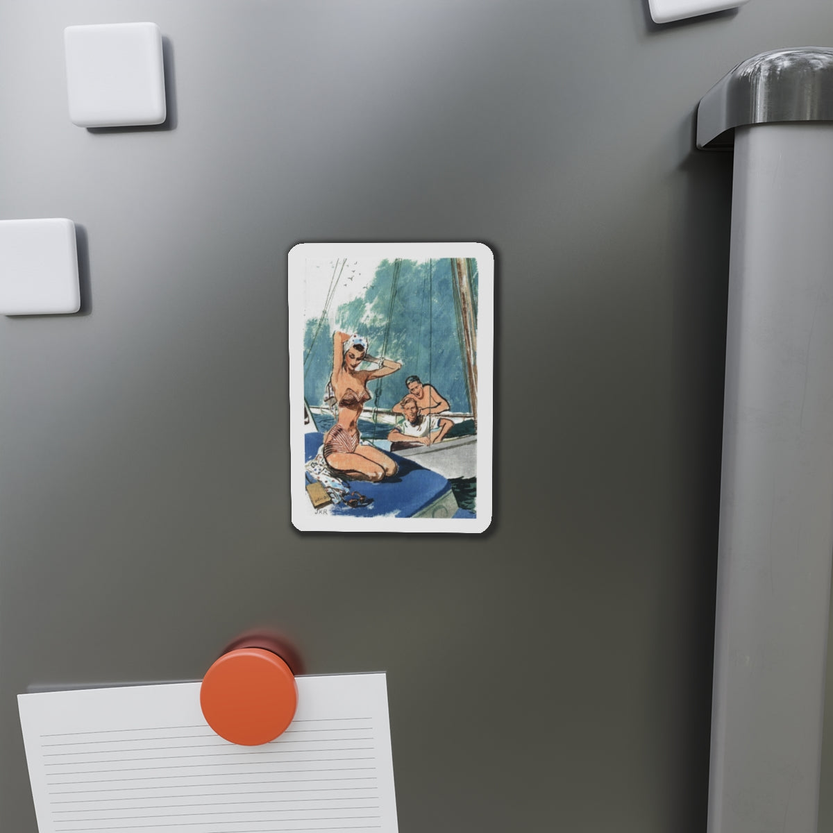 Oh Boy, Esquire Magazine Illustration, March 1954 (Magazine Illustration) Refrigerator Magnet-The Sticker Space