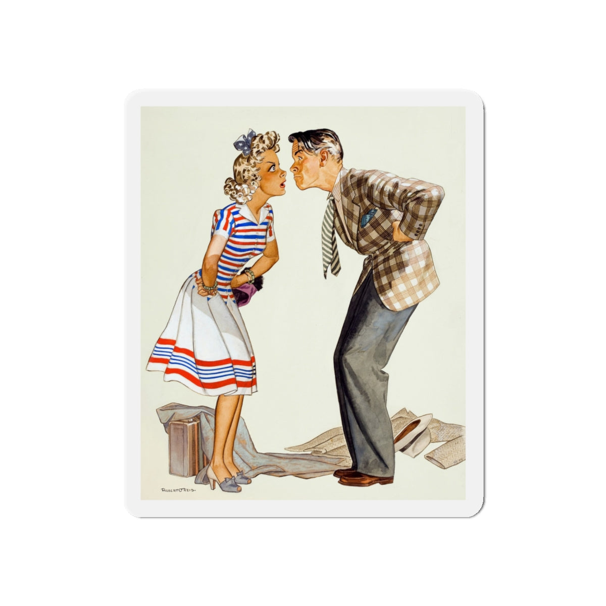 Oh, Come Now...Save that Energy for the War, 1942 (Magazine Illustration) Refrigerator Magnet-5" x 5"-The Sticker Space