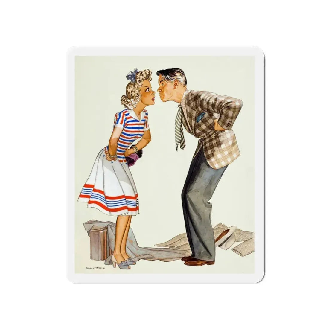 Oh, Come Now...Save that Energy for the War, 1942 (Magazine Illustration) Refrigerator Magnet 4 Inch - The Sticker Space