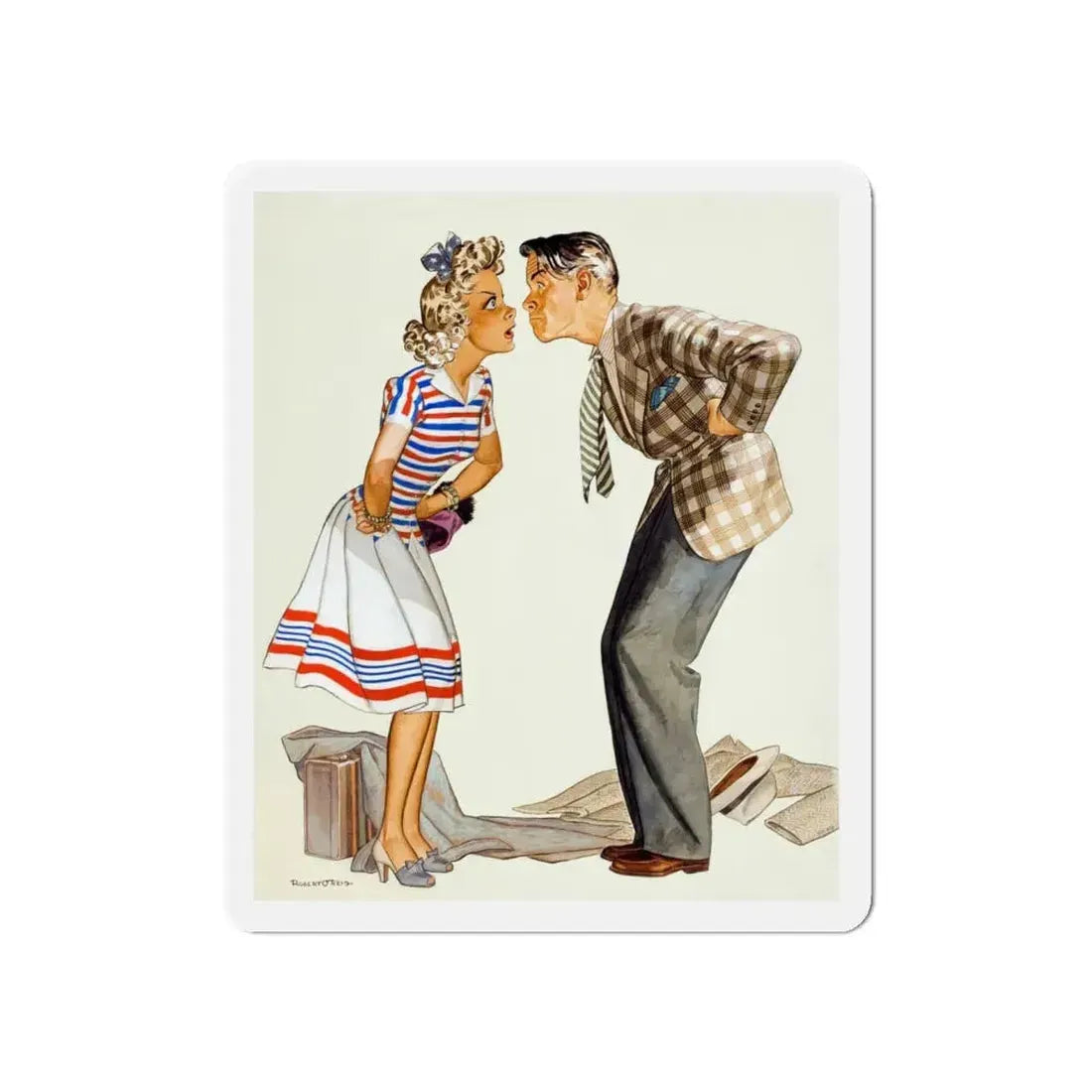 Oh, Come Now...Save that Energy for the War, 1942 (Magazine Illustration) Refrigerator Magnet 5 Inch - The Sticker Space