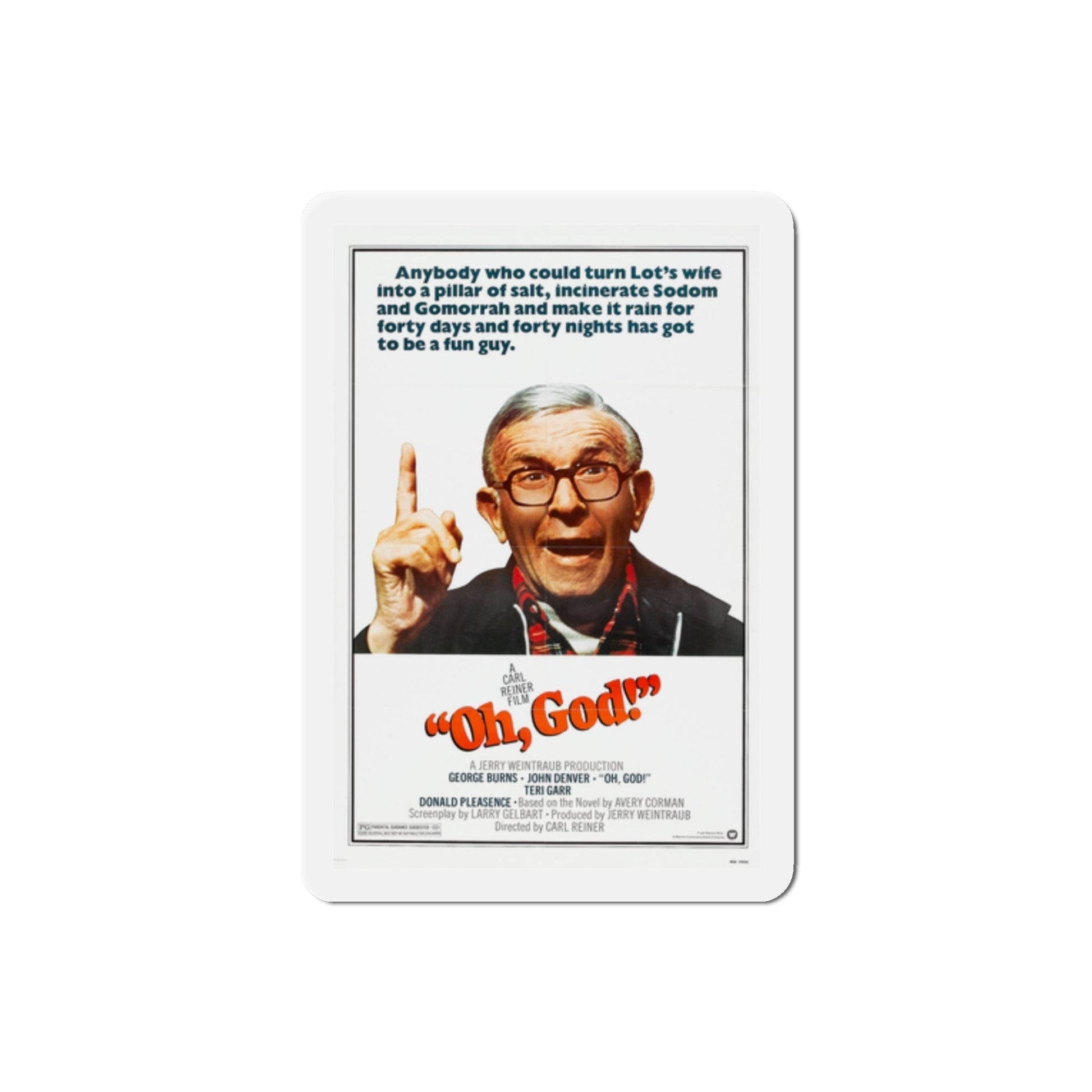 Oh God 1977 Movie Poster Die-Cut Magnet-2 Inch-The Sticker Space