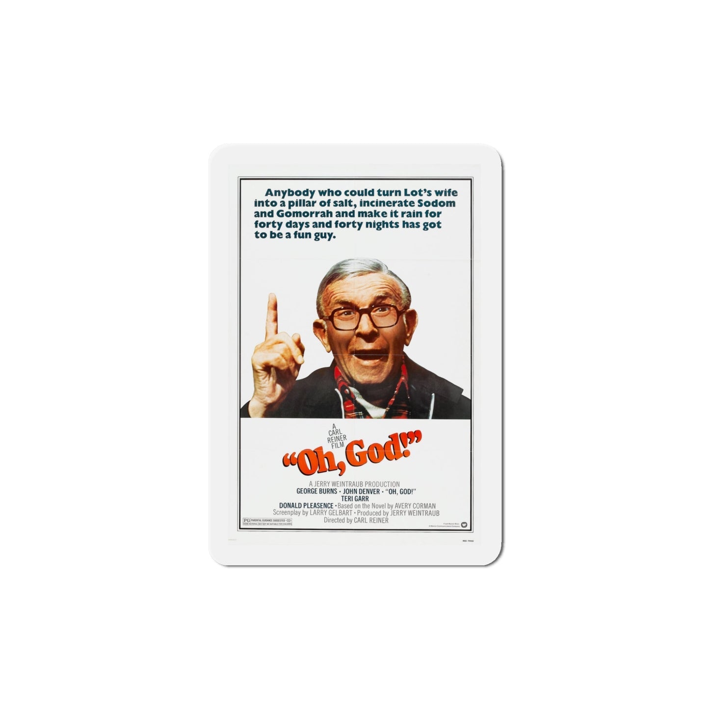 Oh God 1977 Movie Poster Die-Cut Magnet-5 Inch-The Sticker Space