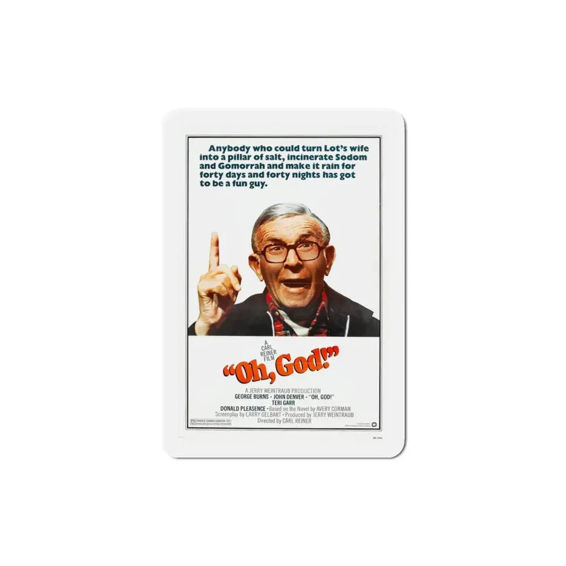 Oh God 1977 Movie Poster Refrigerator Magnet 3 Inch - The Sticker Space