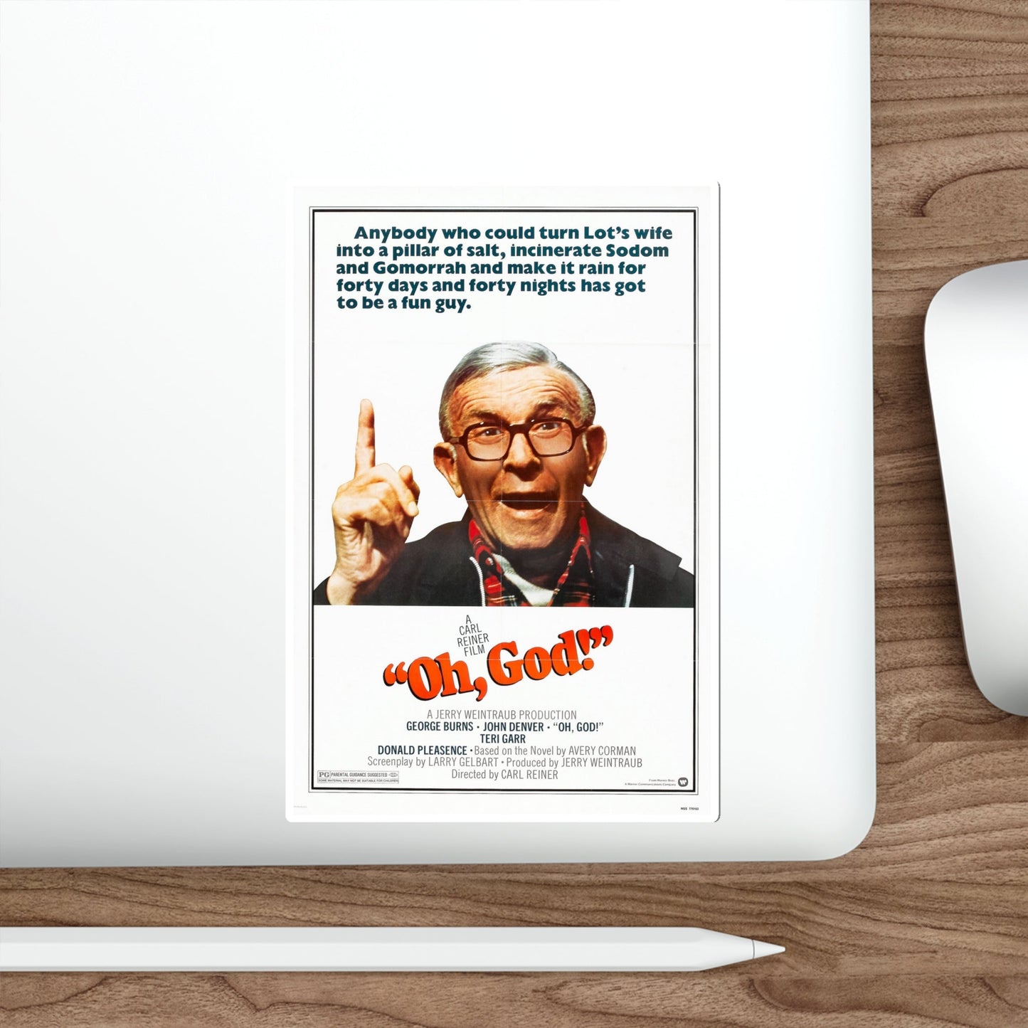 Oh God 1977 Movie Poster STICKER Vinyl Die-Cut Decal-The Sticker Space