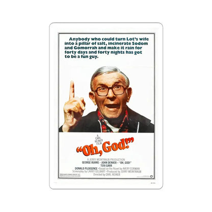 Oh God 1977 Movie Poster - STICKER Vinyl Kiss-Cut Decal 4 Inch White - The Sticker Space