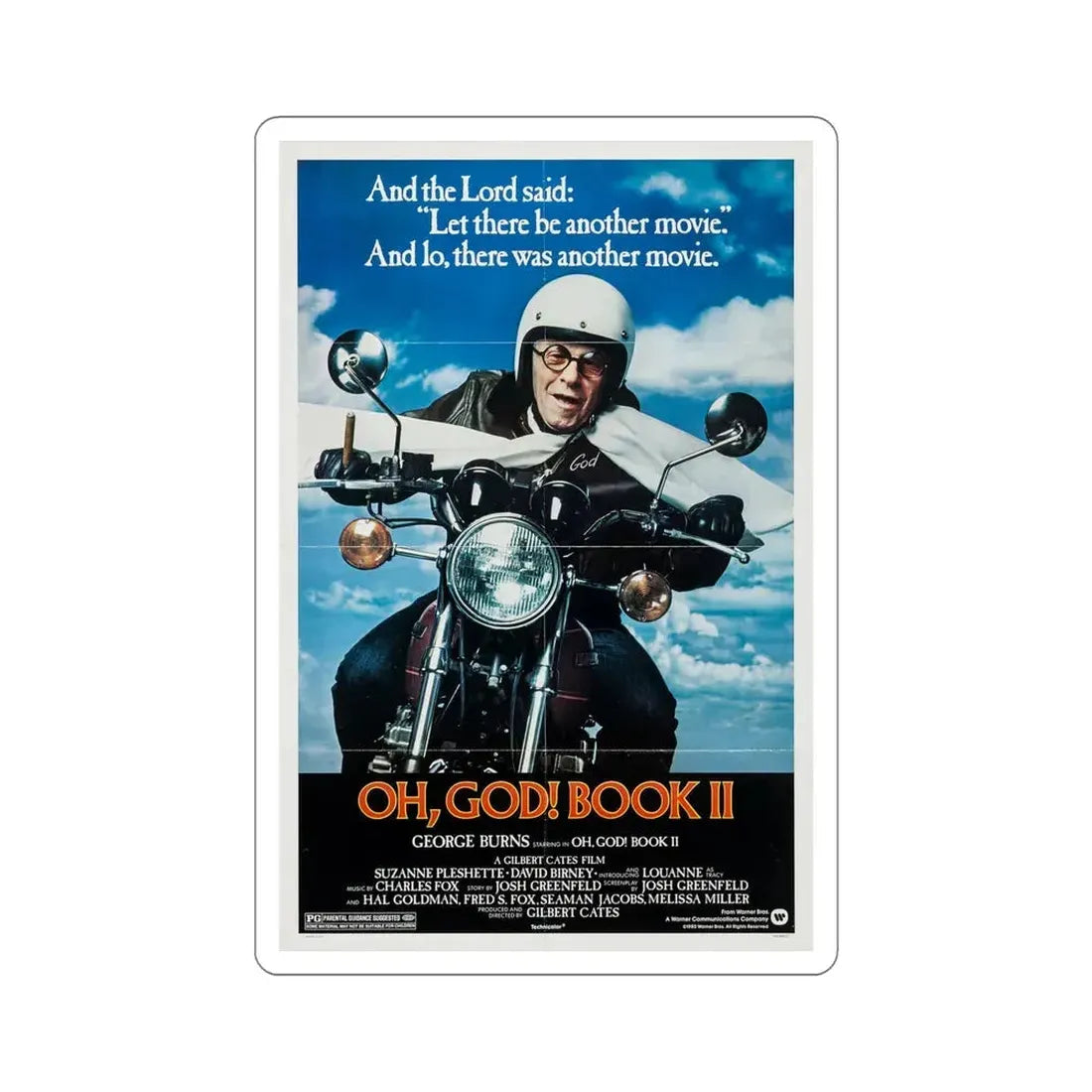 Oh, God! Book II 1980 Movie Poster STICKER Vinyl Die-Cut Decal 6 Inch - The Sticker Space