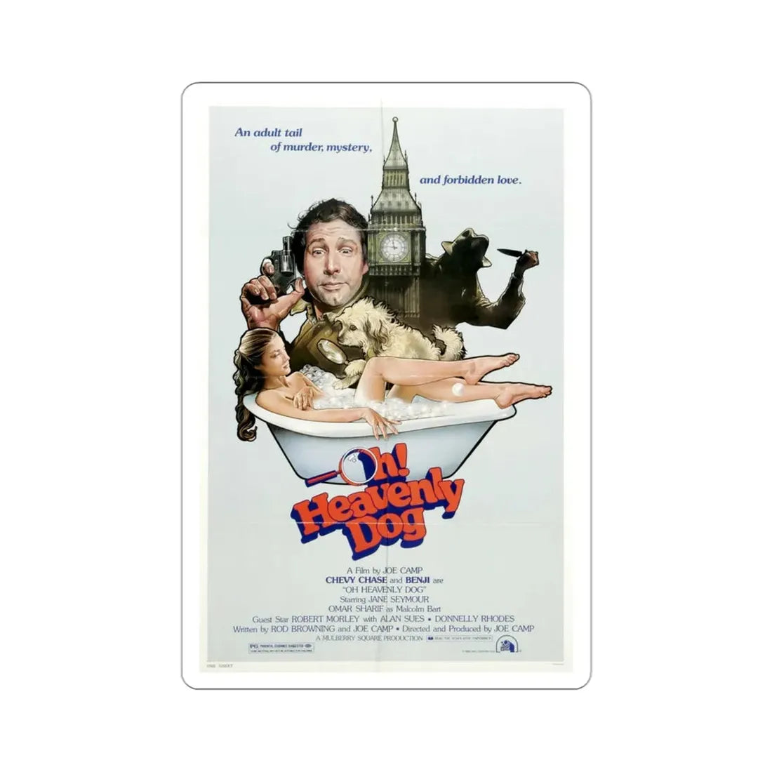 Oh! Heavenly Dog 1980 Movie Poster STICKER Vinyl Die-Cut Decal - The Sticker Space