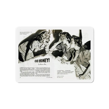 Oh, Honey!, Miss America magazine, June 1946 (Magazine Illustration) Refrigerator Magnet 4 Inch - The Sticker Space