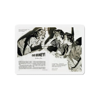 Oh, Honey!, Miss America magazine, June 1946 (Magazine Illustration) Refrigerator Magnet - The Sticker Space
